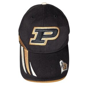 Purdue‎ Boilermakers Black Gold P Logo Baseball Cap Hat Fan Favorite